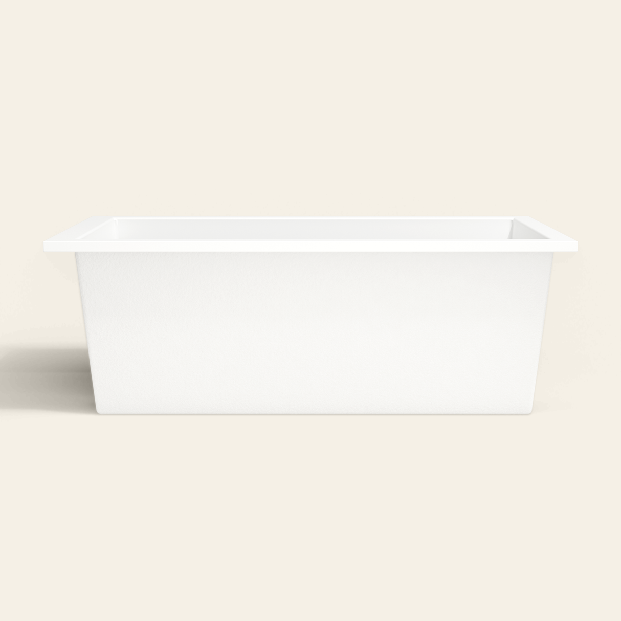Omnitub 1750×950 white deep soaking bath — side profile [render:7_long_side:nofeet]