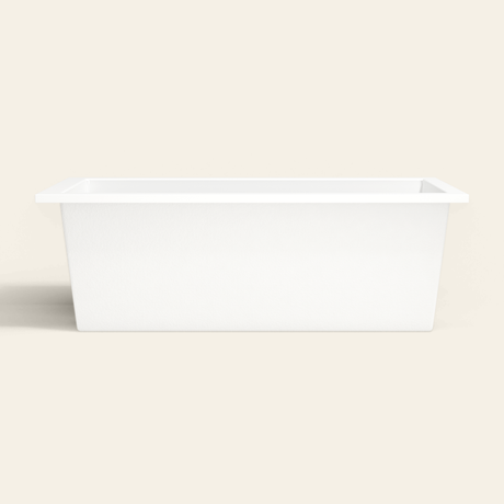 Omnitub 1800×800 white deep soaking bath — side profile [render:7_long_side:nofeet]