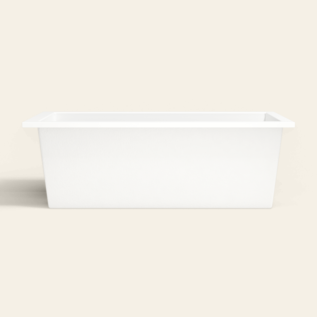 Omnitub 1800×800 white deep soaking bath — side profile [render:7_long_side:nofeet]