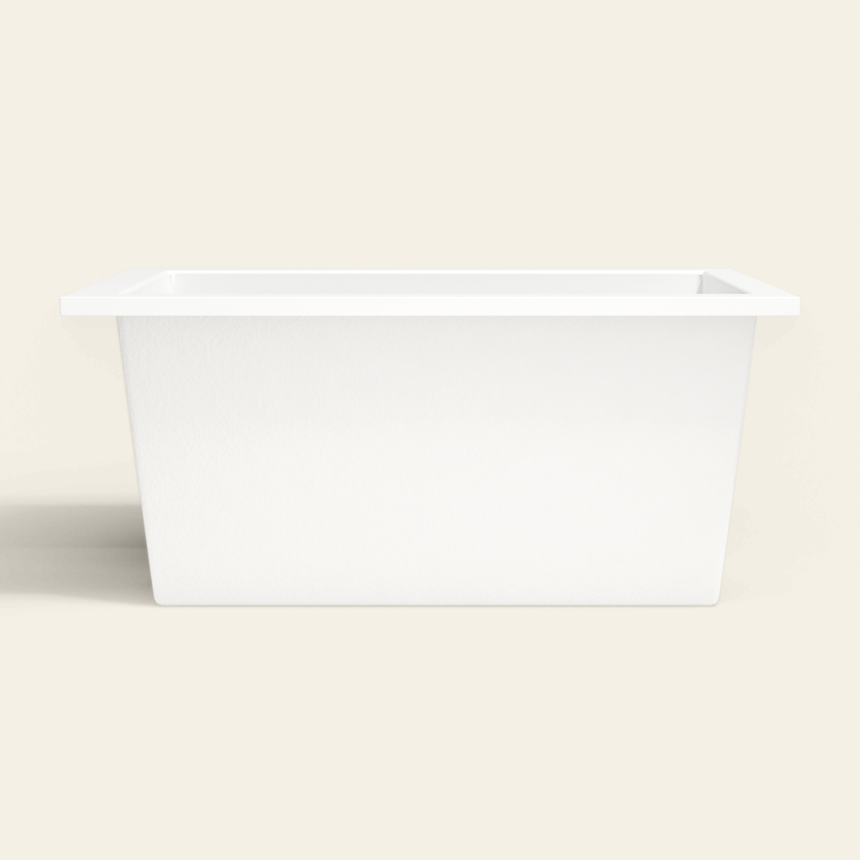 Omnitub 1350×750 white deep soaking bath — side profile [render:7_long_side:nofeet]