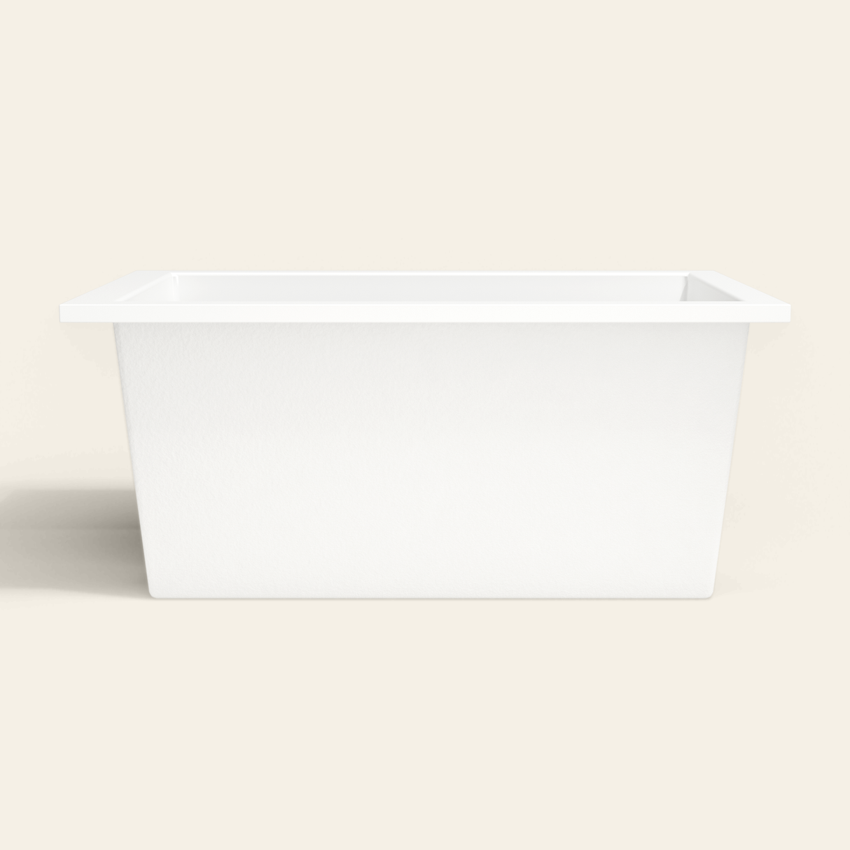 Omnitub 1400×900 white deep soaking bath — side profile [render:7_long_side:nofeet]