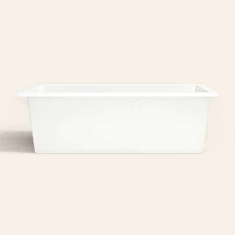 Omnitub 1900×900 white deep soaking bath — side profile [render:7_long_side:nofeet]
