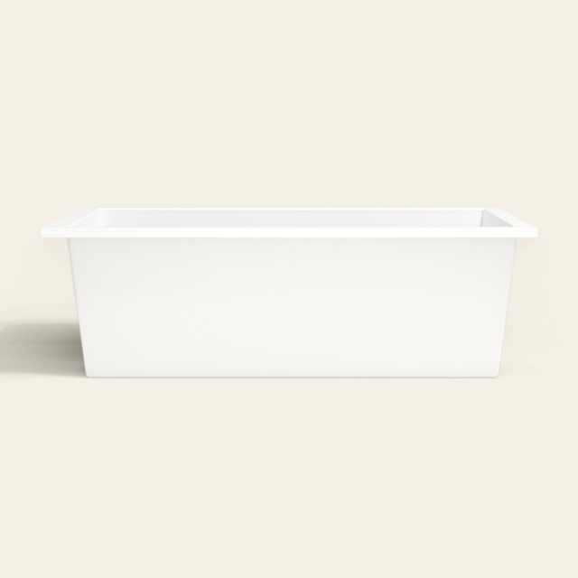 Omnitub 1900×900 white deep soaking bath — side profile [render:7_long_side:nofeet]