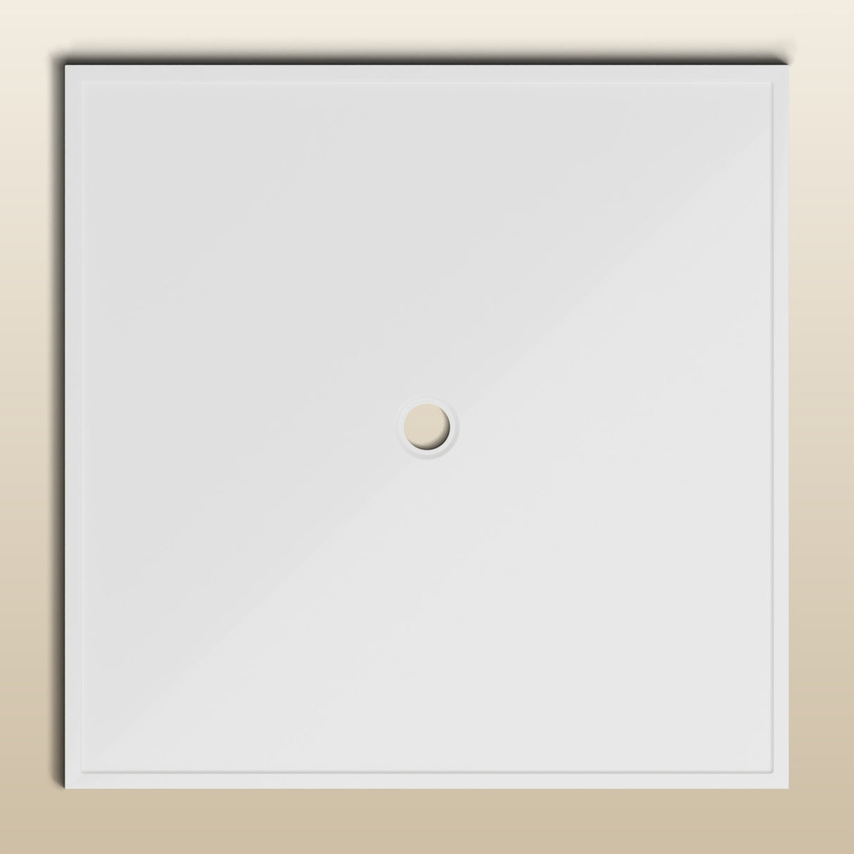 1400 × 1400 Square Shower Tray – 45mm Slim Non-Slip — top-down plan · Omnitub render