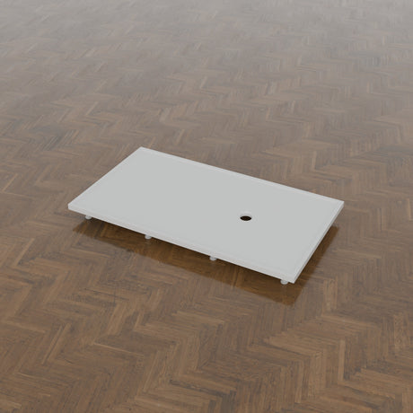 1800 × 1000 Rectangular Shower Tray – 45mm Slim Non-Slip — on the riser kit · Omnitub gallery feet34