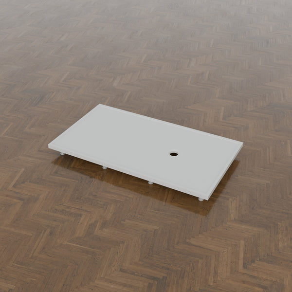 1800 × 1000 Rectangular Shower Tray – 45mm Slim Non-Slip — on the riser kit · Omnitub gallery feet34