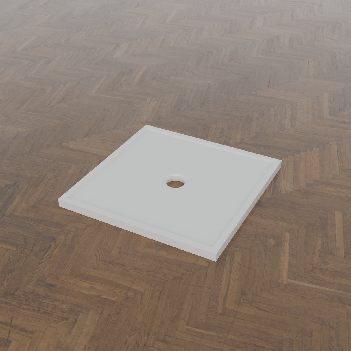 800 × 800 Square Shower Tray – 45mm Slim Non-Slip — three-quarter view · Omnitub gallery 34