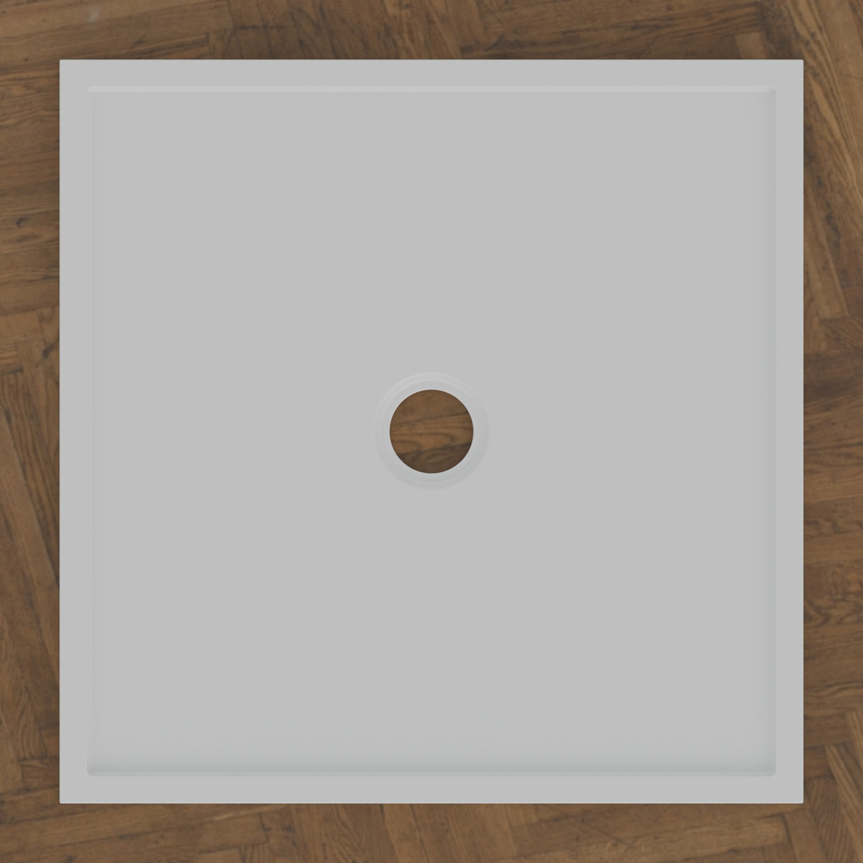 800 × 800 Square Shower Tray – 45mm Slim Non-Slip — bird's-eye · Omnitub bird's-eye hero