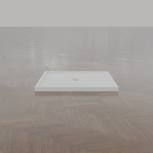 800 × 800 Square Shower Tray – 45mm Slim Non-Slip — end view · Omnitub gallery end