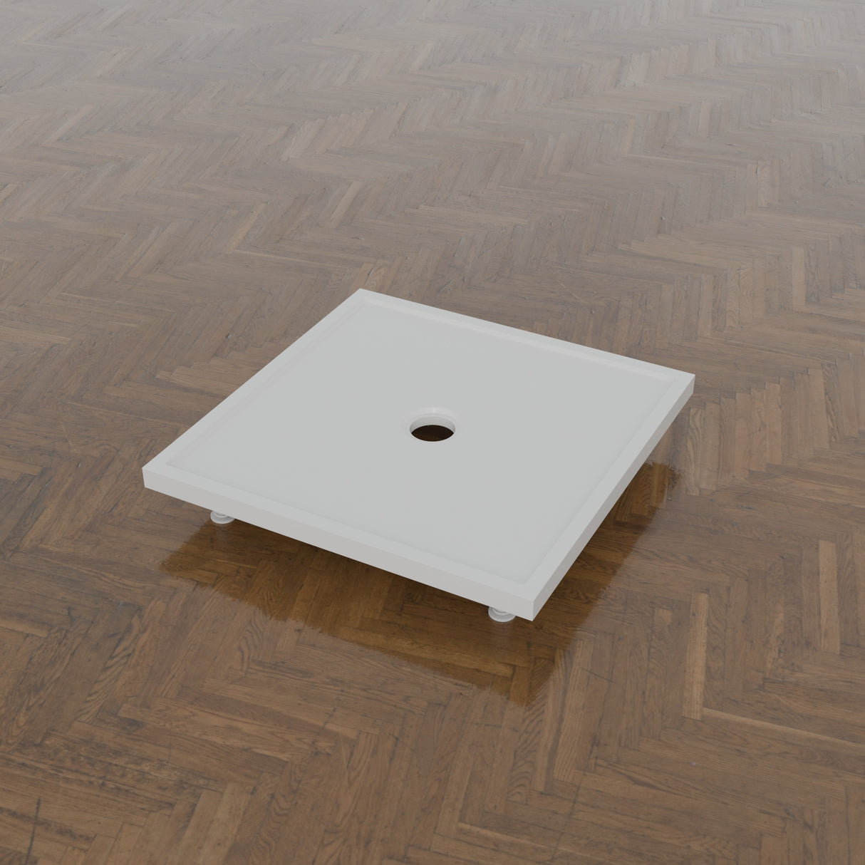 800 × 800 Square Shower Tray – 45mm Slim Non-Slip — on the riser kit · Omnitub gallery feet34