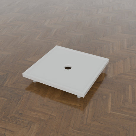 800 × 800 Square Shower Tray – 45mm Slim Non-Slip — on the riser kit · Omnitub gallery feet34