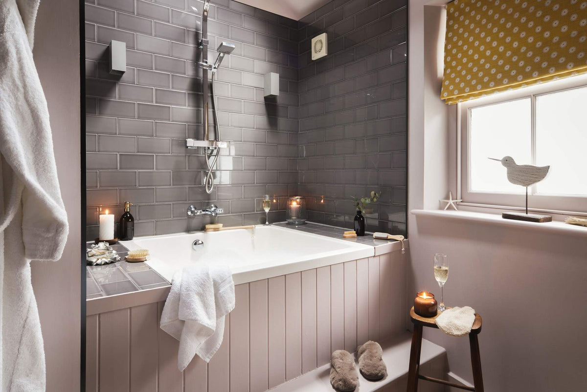 Omnitub with overhead shower system installation
