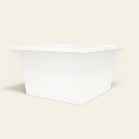 Omnitub 1050×1050 white deep soaking bath — low hero [render:8_low_hero:nofeet]