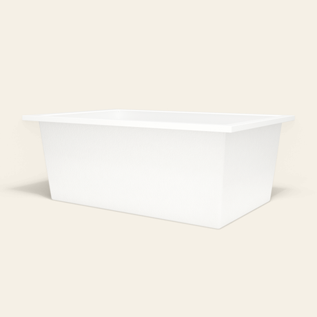 Omnitub 1600×1050 white deep soaking bath — low hero [render:8_low_hero:nofeet]