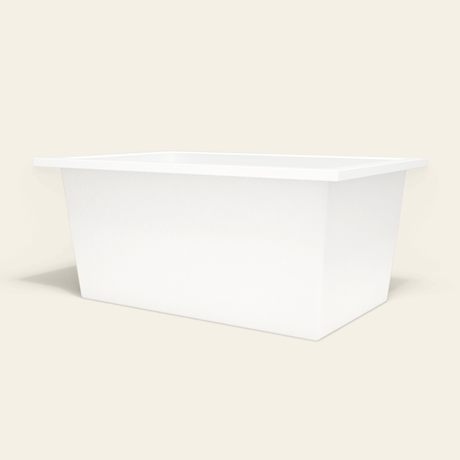 Omnitub 1400×900 white deep soaking bath — low hero [render:8_low_hero:nofeet]