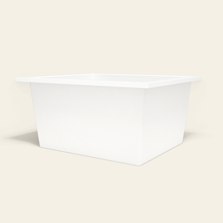 Omnitub 1250×1050 white deep soaking bath — low hero [render:8_low_hero:nofeet]