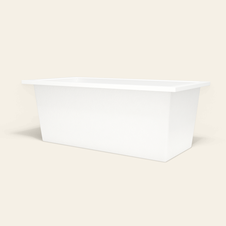Omnitub 1600×800 white deep soaking bath — low hero [render:8_low_hero:nofeet]