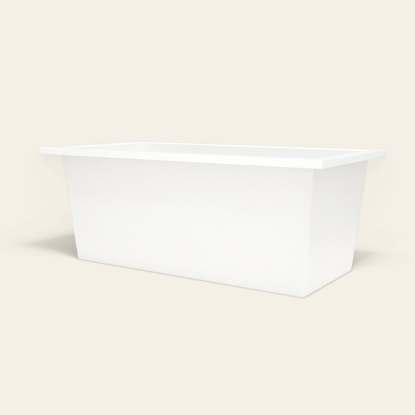Omnitub 1600×800 white deep soaking bath — low hero [render:8_low_hero:nofeet]