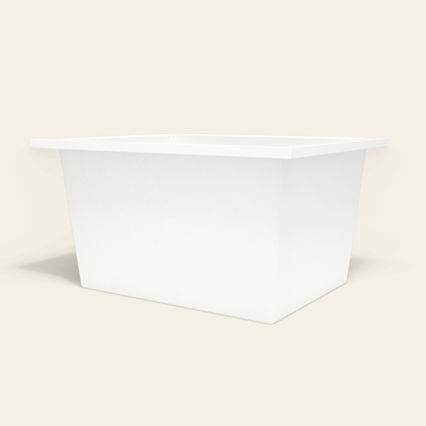 Omnitub 1150×900 white deep soaking bath — low hero [render:8_low_hero:nofeet]