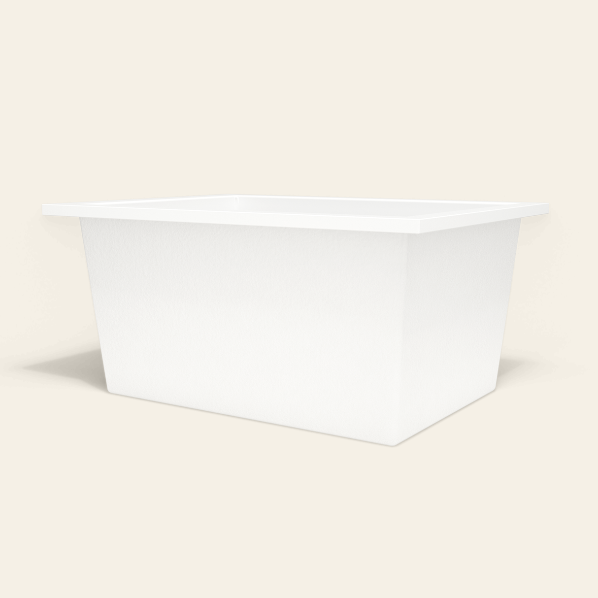 Omnitub 1300×950 white deep soaking bath — low hero [render:8_low_hero:nofeet]