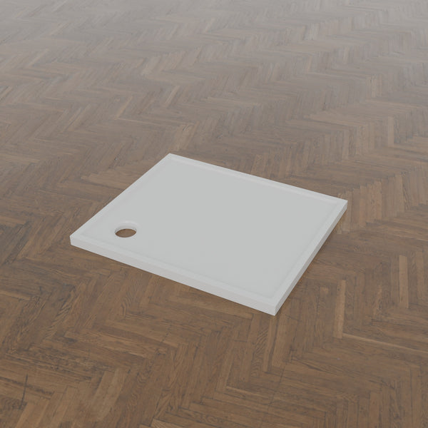 900 × 775 Rectangular Shower Tray – 45mm Slim Non-Slip — three-quarter view · Omnitub gallery 34