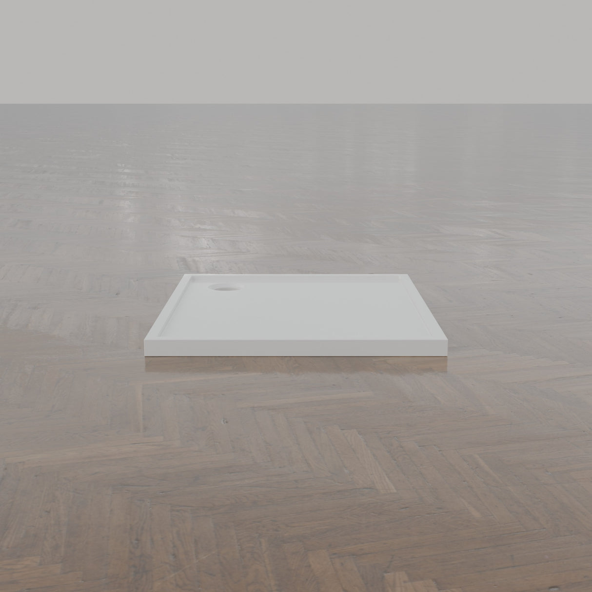 900 × 775 Rectangular Shower Tray – 45mm Slim Non-Slip — end view · Omnitub gallery end