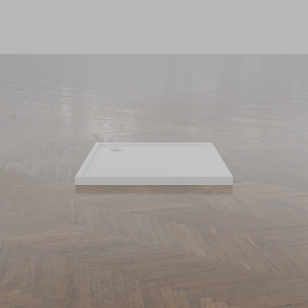 900 × 775 Rectangular Shower Tray – 45mm Slim Non-Slip — end view · Omnitub gallery end
