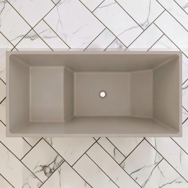 Omnitub 1350 x 700 Japanese seated soaking tub 1000mm depth rectangular - close-up detail