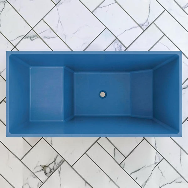 Omnitub 1350 x 700 Japanese seated soaking tub 1000mm depth rectangular - finish and texture