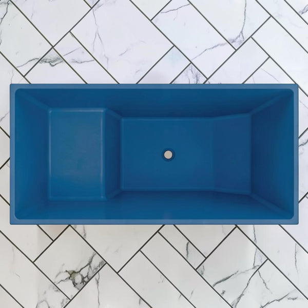 Omnitub 1350 x 700 Japanese seated soaking tub 1000mm depth rectangular - alternate angle
