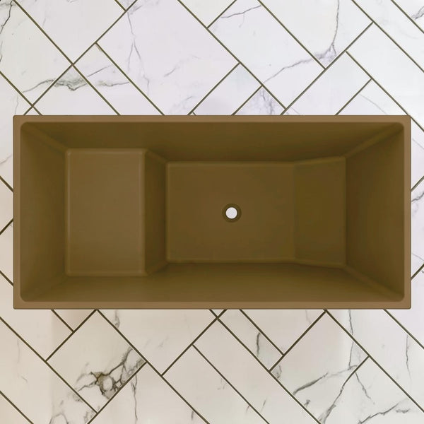 Omnitub 1350 x 700 Japanese seated soaking tub 1000mm depth rectangular - bathroom installation