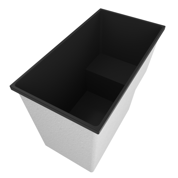 Omnitub 1495 x 800 seated soaking tub 1000mm depth rectangular - close-up detail