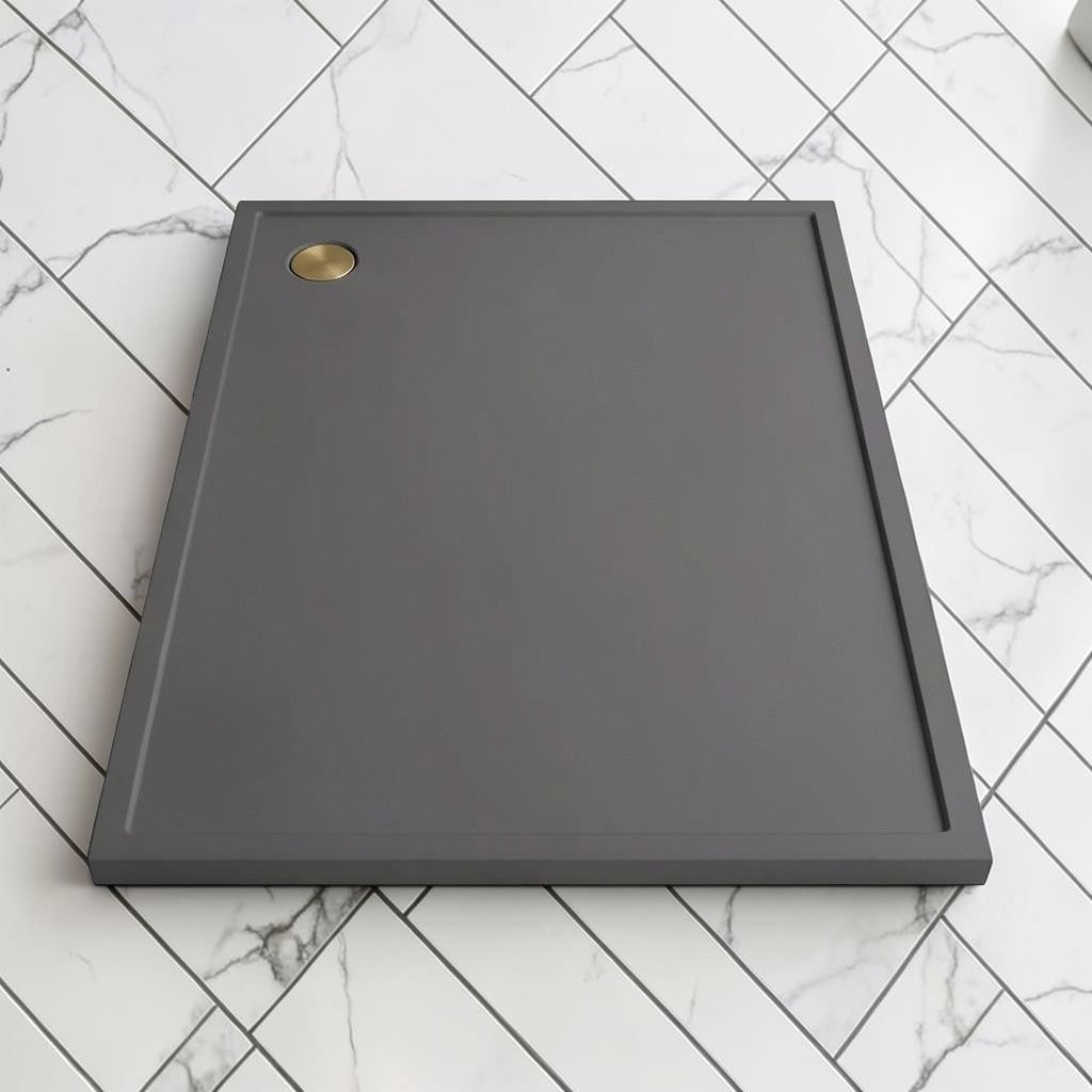 Omnitub 2000 x 1000 rectangular shower tray 35mm slim non-slip - rim and edge detail
