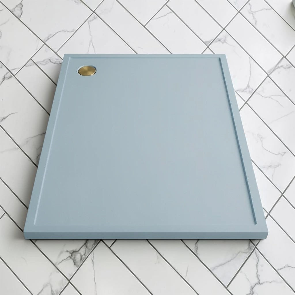 Omnitub 2000 x 1000 rectangular shower tray 35mm slim non-slip - side angle