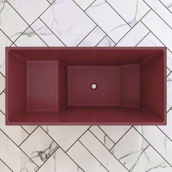 Omnitub 1350 x 700 Japanese seated soaking tub 1000mm depth rectangular - design feature