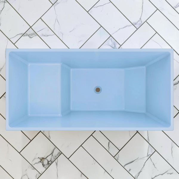 Omnitub 1350 x 700 Japanese seated soaking tub 1000mm depth rectangular - rim and edge detail