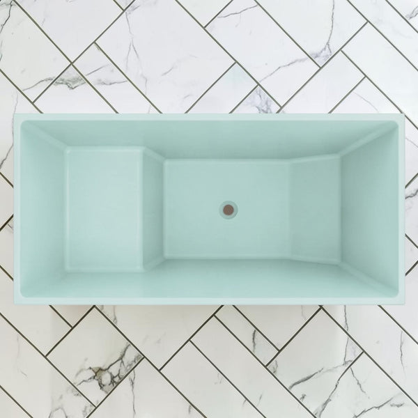 Omnitub 1350 x 700 Japanese seated soaking tub 1000mm depth rectangular - underside detail
