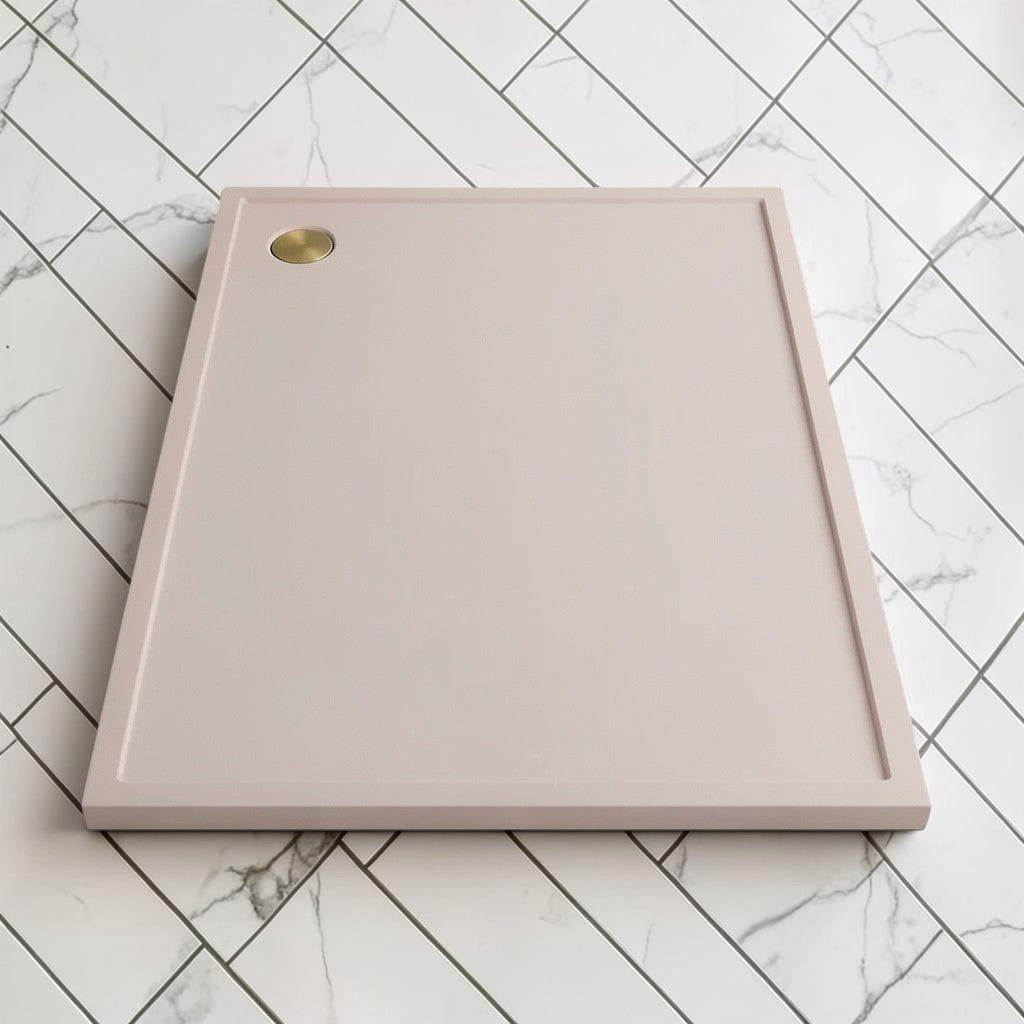 Omnitub 2000 x 1000 rectangular shower tray 35mm slim non-slip - rim and edge detail