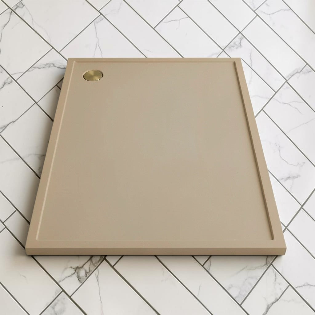 Omnitub 2000 x 1000 rectangular shower tray 35mm slim non-slip - side angle