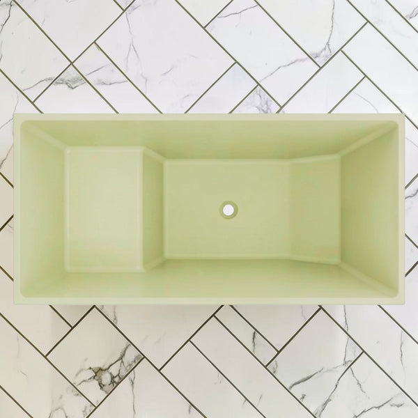 Omnitub 1350 x 700 Japanese seated soaking tub 1000mm depth rectangular - styled setting