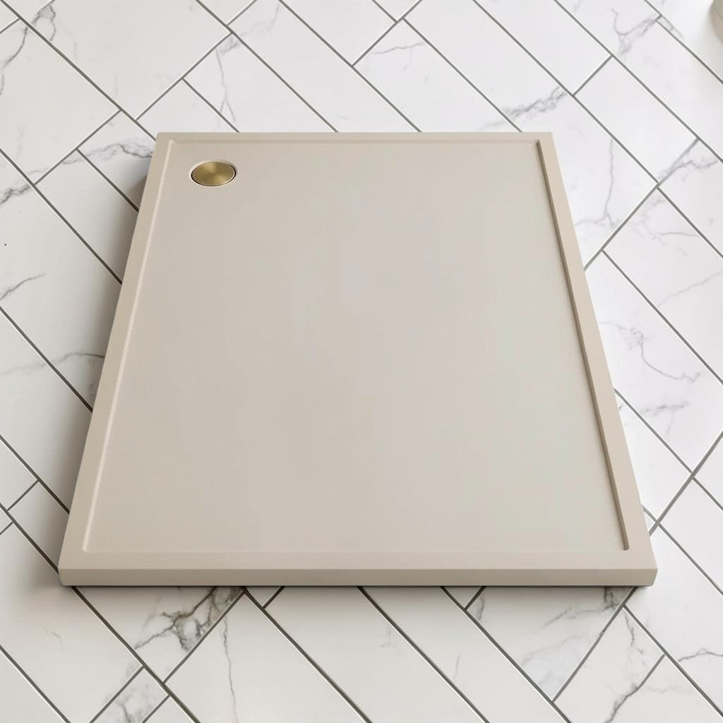 Omnitub 2000 x 1000 rectangular shower tray 35mm slim non-slip - styled setting