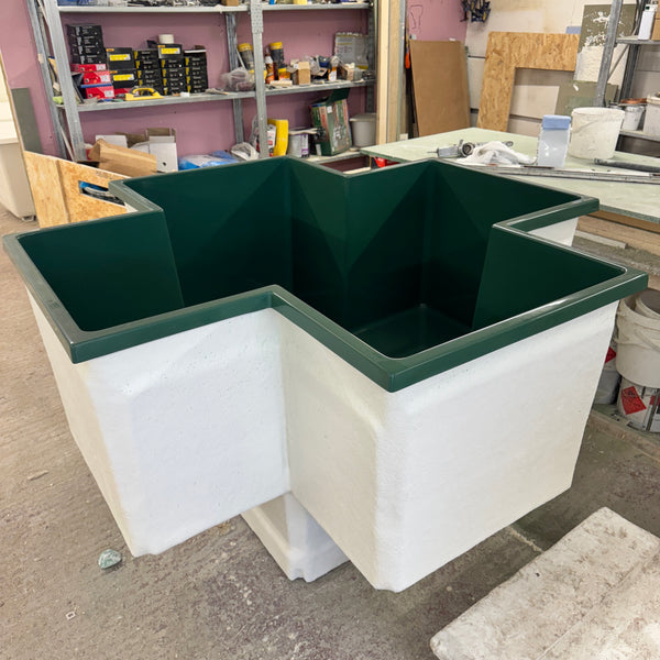 Omnitub 1500 x 1500 UK seated soaking tub 1000mm depth - installed in bathroom