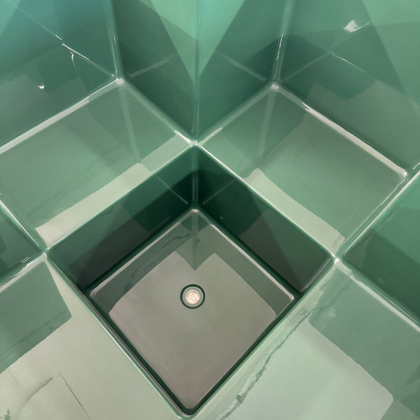 Omnitub 1500 x 1500 UK seated soaking tub 1000mm depth - lifestyle setting
