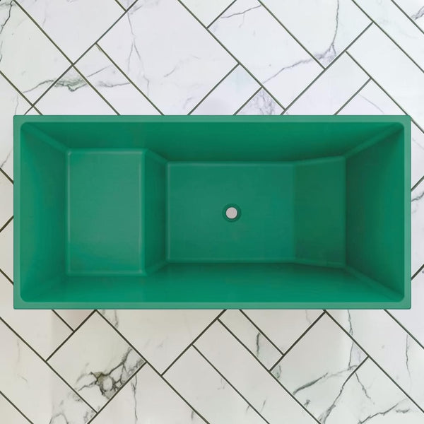 Omnitub 1350 x 700 Japanese seated soaking tub 1000mm depth rectangular - lifestyle setting