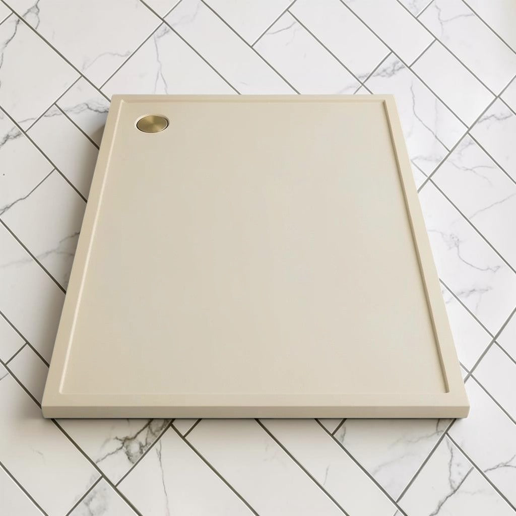 Omnitub 2000 x 1000 rectangular shower tray 35mm slim non-slip - rim and edge detail