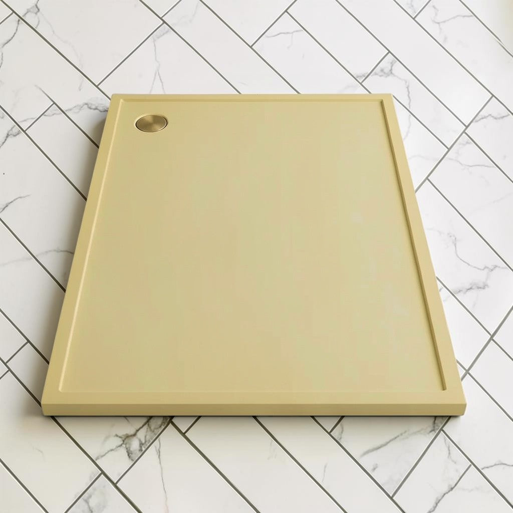 Omnitub 2000 x 1000 rectangular shower tray 35mm slim non-slip - side angle