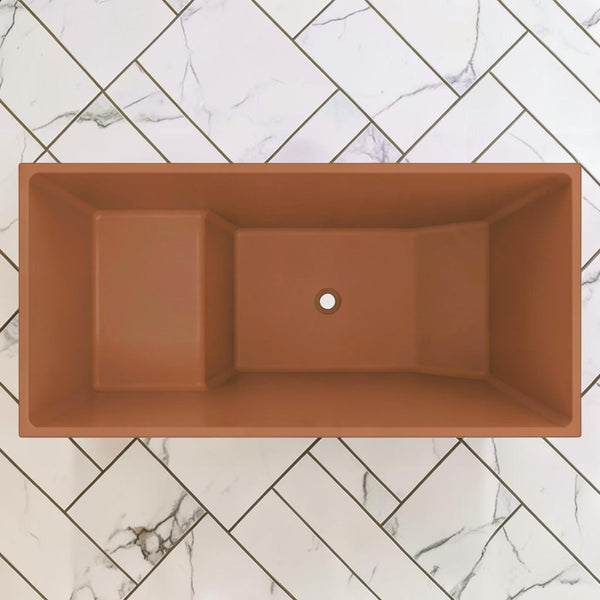 Omnitub 1350 x 700 Japanese seated soaking tub 1000mm depth rectangular - styled setting