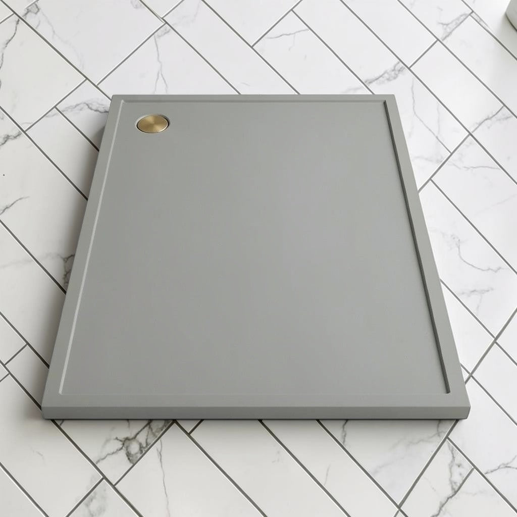 Omnitub 2000 x 1000 rectangular shower tray 35mm slim non-slip - rim and edge detail
