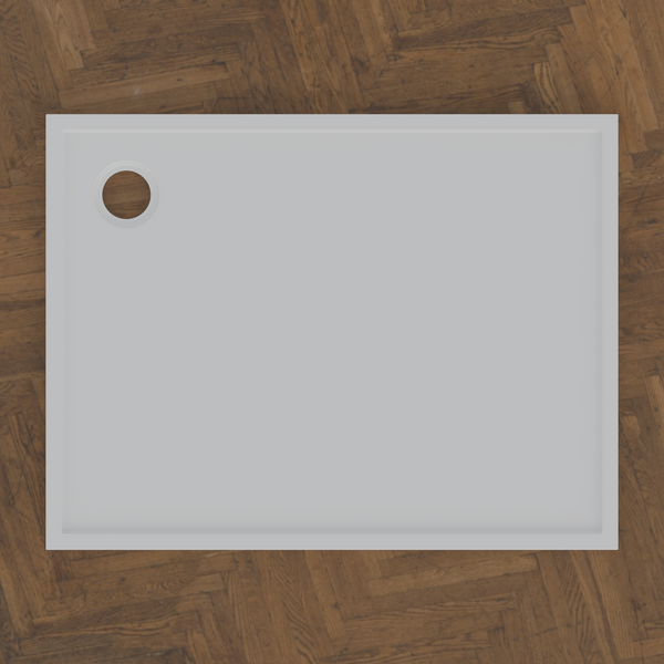 1064 × 810 Rectangular Shower Tray — handmade Omnigel shower tray, bird's-eye view