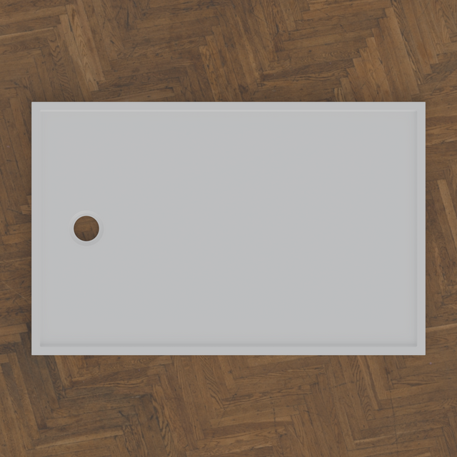 1400 × 900 Rectangular Shower Tray — handmade Omnigel shower tray, bird's-eye view